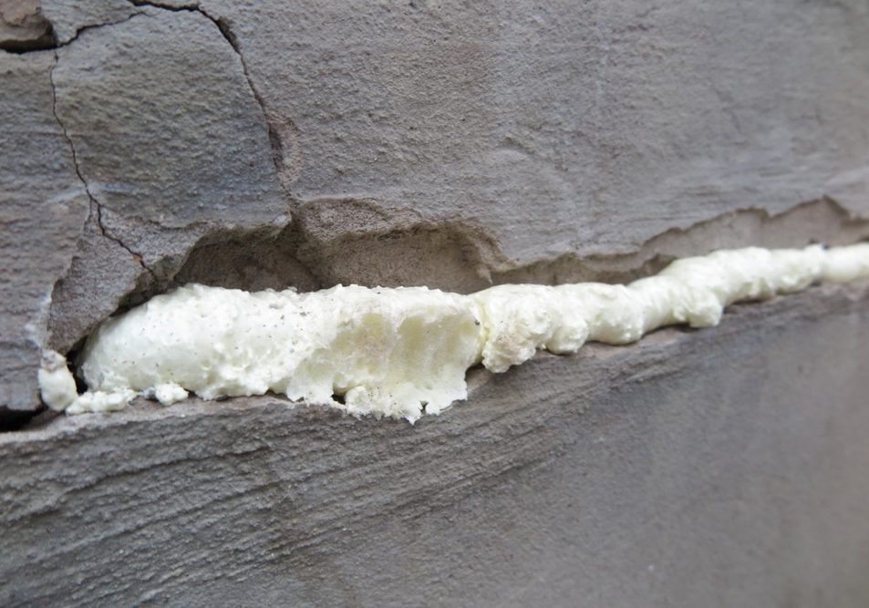 sealing cracks and gaps with foam