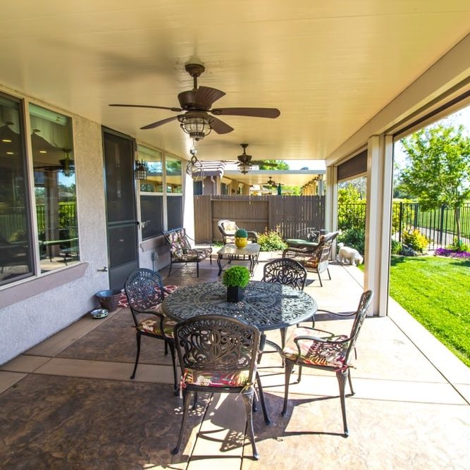 Modern Home Rear Yard Patio